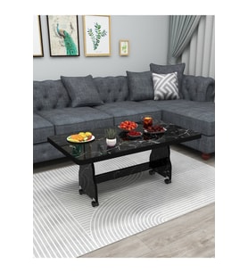 Tekerlekli Orta Sehpa 60x100cm Çalışma Masası Balkon Masası MDF