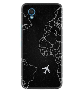 Alcatel 1 2022 Kılıf Resimli Desenli Silikon Platinium Series Black Plane 1868