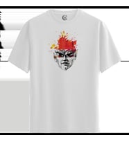 Fire Head - %100 Pamuklu Kadın Beyaz Tişört - Premium Quality (Siyah - Beyaz)