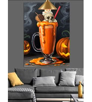 Halloween Temalı İçecek Dekoratif Kanvas - Mdf Ahşap Tablo