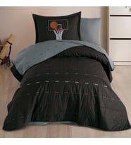 Clasy Ranforce %100 Pamuk Nakışlı Tek Kişilik Yatak Örtüsü Hoop