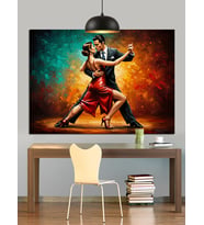 Tutkulu Tango Dansı Çifti Dekoratif Kanvas - Mdf Ahşap Tablo