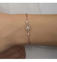 Gümüş Rose Kar Tanesi Kadın Bileklik