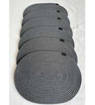 Jüt Amerikan Servis Sofra Altlığı, Masa Dekoru Supla Oval 30x40 6lı (Antrasit)