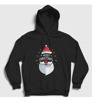 Presmono Unisex Siyah Merry Christmas Noel Baba Santa Claus Yılbaşı Kapüşonlu Sweatshirt 270308tt
