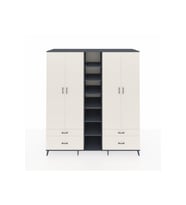 Kronos Dolap 12 Raflı 4 Çekmeceli 2 Askılı 220x59x243 Antrasit-Aytaşı/Aytaşı