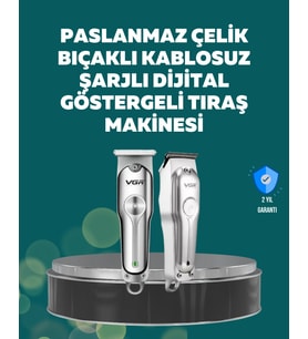 Profesyonel Saç ve Sakal Kesme Makinesi – Şarjlı, Sessiz Motor, Ayarlanabilir Tarak