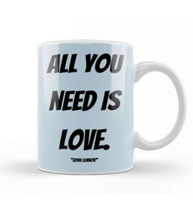 John Lennon Quote Kupa Bardak Porselen