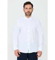 Beyaz %100 Pamuk Dynamic Fit Erkek Uzun Kollu Gömlek
