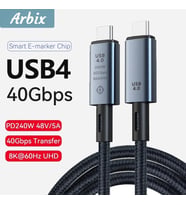 Usb 4.0 Thunderbolt 3/4 Uyumlu Usb-c If Sertifikalı 240w 40gbps 8k 60hz Uhd Hızlı Şarj, Data Ve Gör