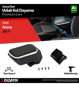 S-Dizayn Seat Arona Kol Dayama Kolçak ABS Vidalı Gri 2017 Üzeri A+ Kalite (Karışık)