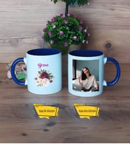 İsme Özel Doğum Günü Hediyesi Kupa Bardak Lacivert Fotoğraflı
