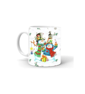 Yılbası Noel Temalı Baskılı Seramik Beyaz Kupa