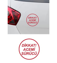 Dikkat Acemi Sürücü 14 Cm 2 Adet kırmızı Renk
