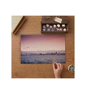 Kızıl Gökyüzü - Şehir Manzarası - Deniz Tasarımı 240 parça Ahşap Puzzle Ahşap Kutuda MP03220