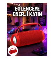 Mey İthalat® Derin Baslı Çift Hoparlörlü Taşınabilir Kablosuz Hoparlör Yeni Nesil