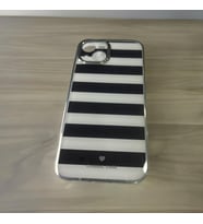 IPHONE 13 Siyah Beyaz Baskılı Sade ve şık Görünümlü Telefon Kılıfı (Siyah - Beyaz)