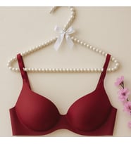 Bordo Lazer Kesim Yarım Destekli Balensiz Sütyen (Bordo-Bordo)