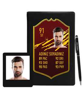 Kişiye Özel Fut Kart Defter Kalem & Instagram Çerçeve Hediye Seti