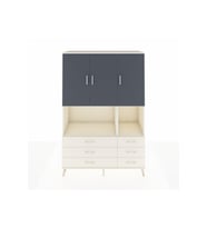 Hyperion Dolap 6 Raflı 6 Çekmeceli 3 Kapaklı 132x44x195 Aytaşı-Antrasit/Aytaşı