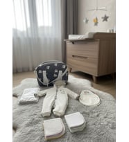 Baby Hola Sevimli Ayıcık Desenli Çantalı Havlulu Bakım Set Gri 2361