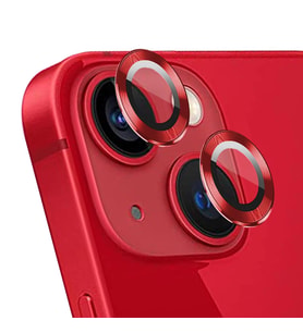 Microsonic Apple iPhone 13 Mini Tekli Kamera Lens Koruma Camı Kırmızı