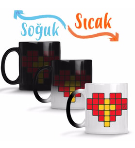 Tetris Sihirli Kupa Bardak Porselen