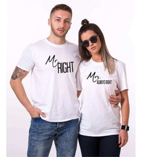 Tshirthane Mr.Right Mrs. Always Sevgili Kombinleri Tshirt Kombini (Tek Ürün Fiyatıdır.)