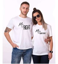Tshirthane Mr.Right Mrs. Always Sevgili Kombinleri Tshirt Kombini (Tek Ürün Fiyatıdır.)