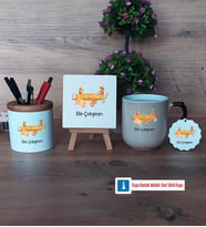 Arkeolog Dekoratif Taş, Kalemlik, Sihirli Oval Kupa Bardak, Ahşap Anahtarlık Hediye (Model 1)
