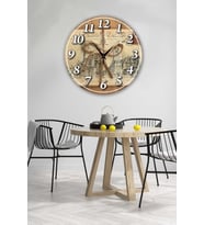 Bilge Retro Tasarımlı Duvar Saati 40x40cm (Baskılı)
