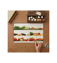 Meyve - Sebze Kolajı Tasarımı 240 parça Ahşap Puzzle Ahşap Kutuda MP06490