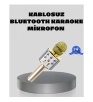 Mey İthalat® Bluetooth Karaoke Mikrofon Şarjlı Uzun Pil Ömürlü Çok Fonksiyonlu