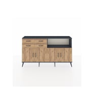 Arges Konsol 4 Raflı 4 Çekmeceli 4 Kapaklı 176x30x99 Antrasit-Çam