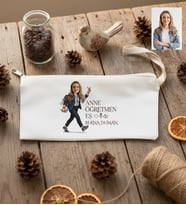 Kişiye Özel Karikatürlü Anne Öğretmen Eş Kalemlik Ham Bez Anneler Günü Hediyesi