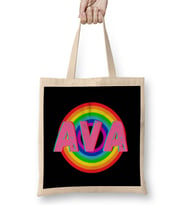 Ava -Name personalized Custom - vintage Retro Rainbow Style Design Gift Baby -Gift For Her Bez Çanta Uzun Saplı
