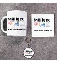 Maliyeci Kupa Bardak Altlık ve Anahtarlık Hediye Seti (Model 1)