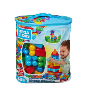 CYP67 MEGA BLOKS® 60 parçalı Blok Torbaları 2 asorti - Mavi - Pembe +1 yaş