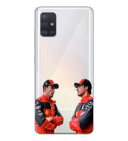 Samsung Galaxy A51 Uyumlu Carlos Sainz ve Charles Leclerc Formula 1 Desenli Şeffaf Kılıfı