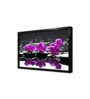 Spa Taşları ve Orkide Çerçeveli Mdf Tablo