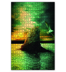 Cakapuzzle Okyanusta Fantastik Kayalık ve Günbatımı Puzzle Yapboz MDF (Ahşap) (120 Parça)