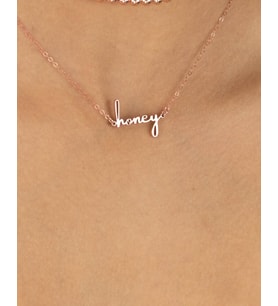 Kişiye Özel Şık Honey / Bal Kolye 925K Gümüş (Rose)