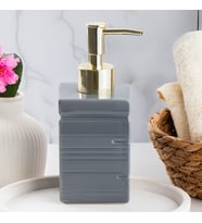 Porsima 3206 Seramik Sıvı Sabunluk - Tezgah Üstü Banyo Mutfak Lavabo Sabunluğu - 275 cc Antrasit