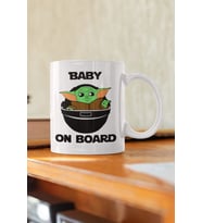 Baby On Board Baby Yoda Baskılı Kupa Bardak