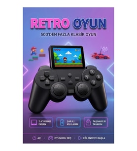 500 Oyunlu Mini Retro El Konsolu – Çocuk ve Yetişkin Kullanımına Uygun Taşınabilir Oyun Cihazı