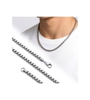 Arnavut Erkek Çelik Kolye 3mm 55cm Gümüş Rengi 4227ECK042