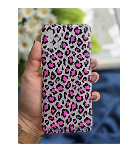 Samsung Galaxy A71 Uyumlu Pembe Leopar Baskılı Şeffaf Telefon Kılıfı