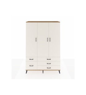 Hyperion Gardrop 5 Raflı 5 Çekmeceli Tek Askılı 132x44x195 Çam-Aytaşı
