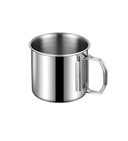 Çelik 330 ml. Katlanır Kulp Kahve Kamp Bardağı Fincanı cin573