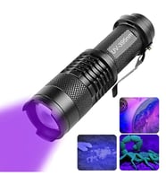 Schulzz UV Profesyonel Zoomlu Flaşlı LED Mor Işık El Feneri 395 NM Ekstra Güç
